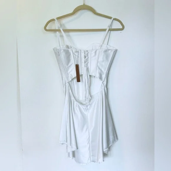 SKIMS Ivory Woven Shine Corset Dress Bachelorette NWT- Size Small - Picture 6 of 12